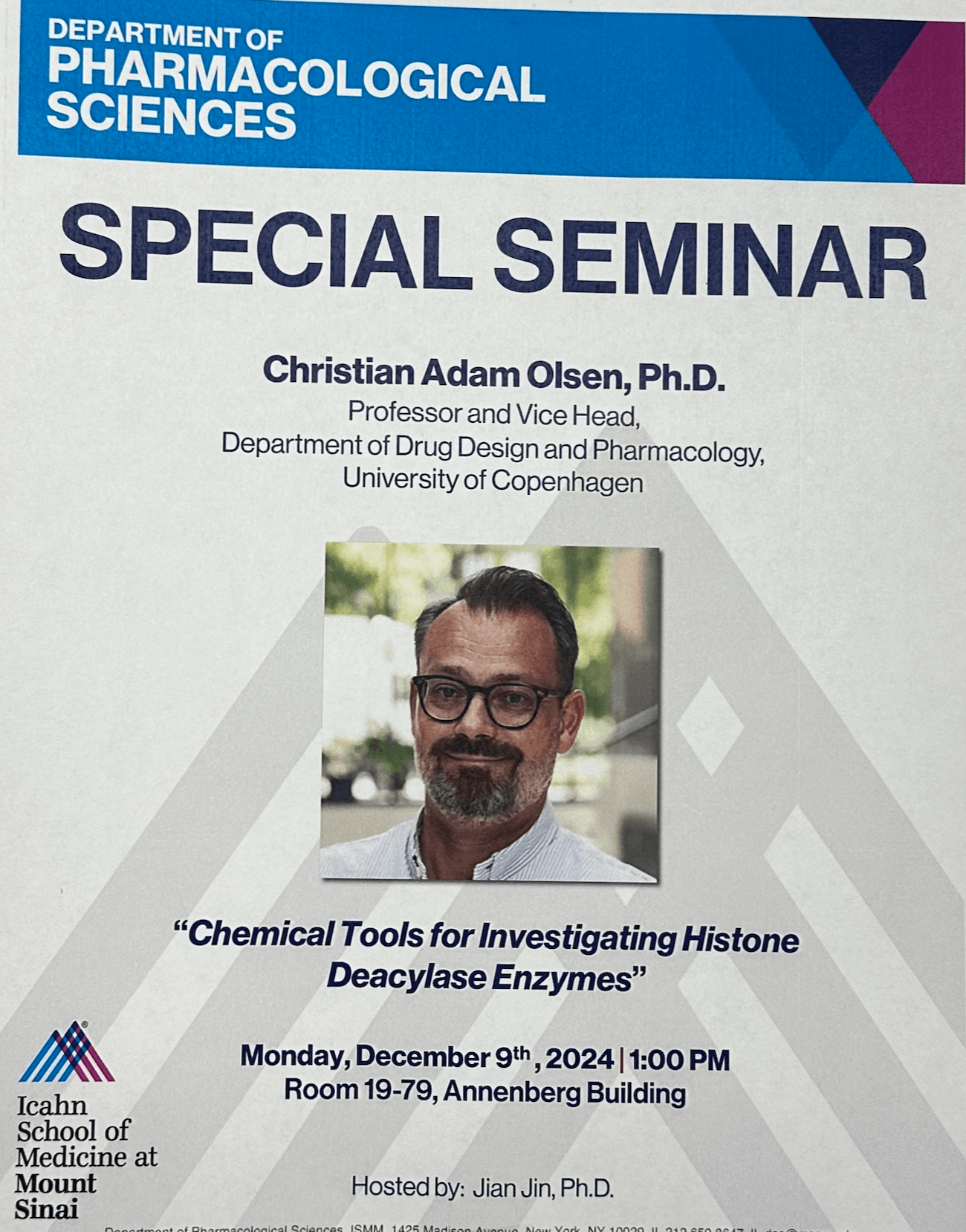 Seminar by Olsen Lab at Mount Sinai, NYC, 2025